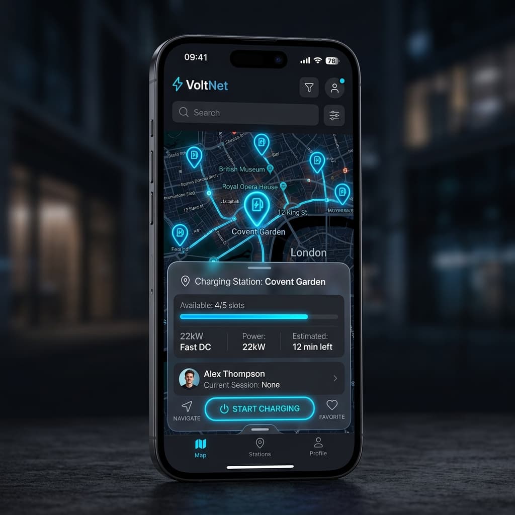 DeCharge App Map Interface